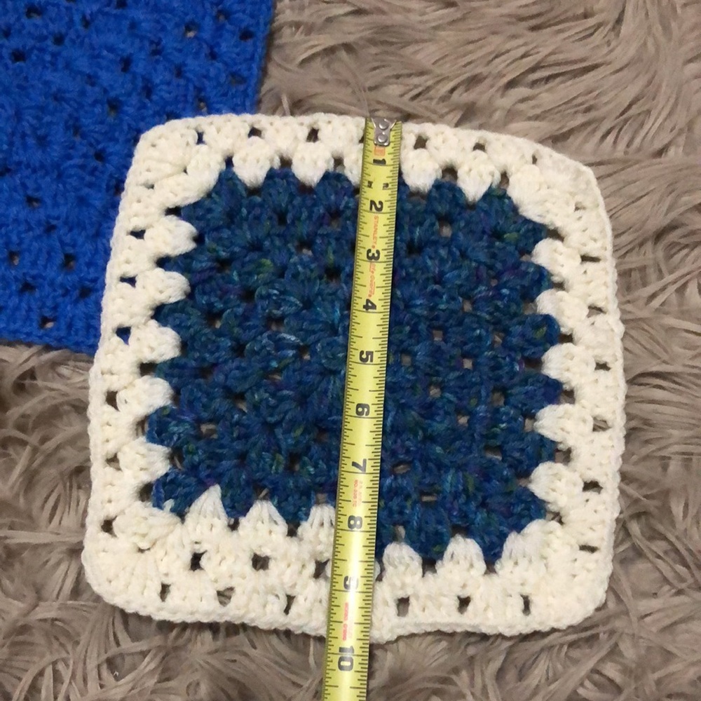 Set of 2-Handmade Crocheted Squares-10x10 - Picture 6 of 13